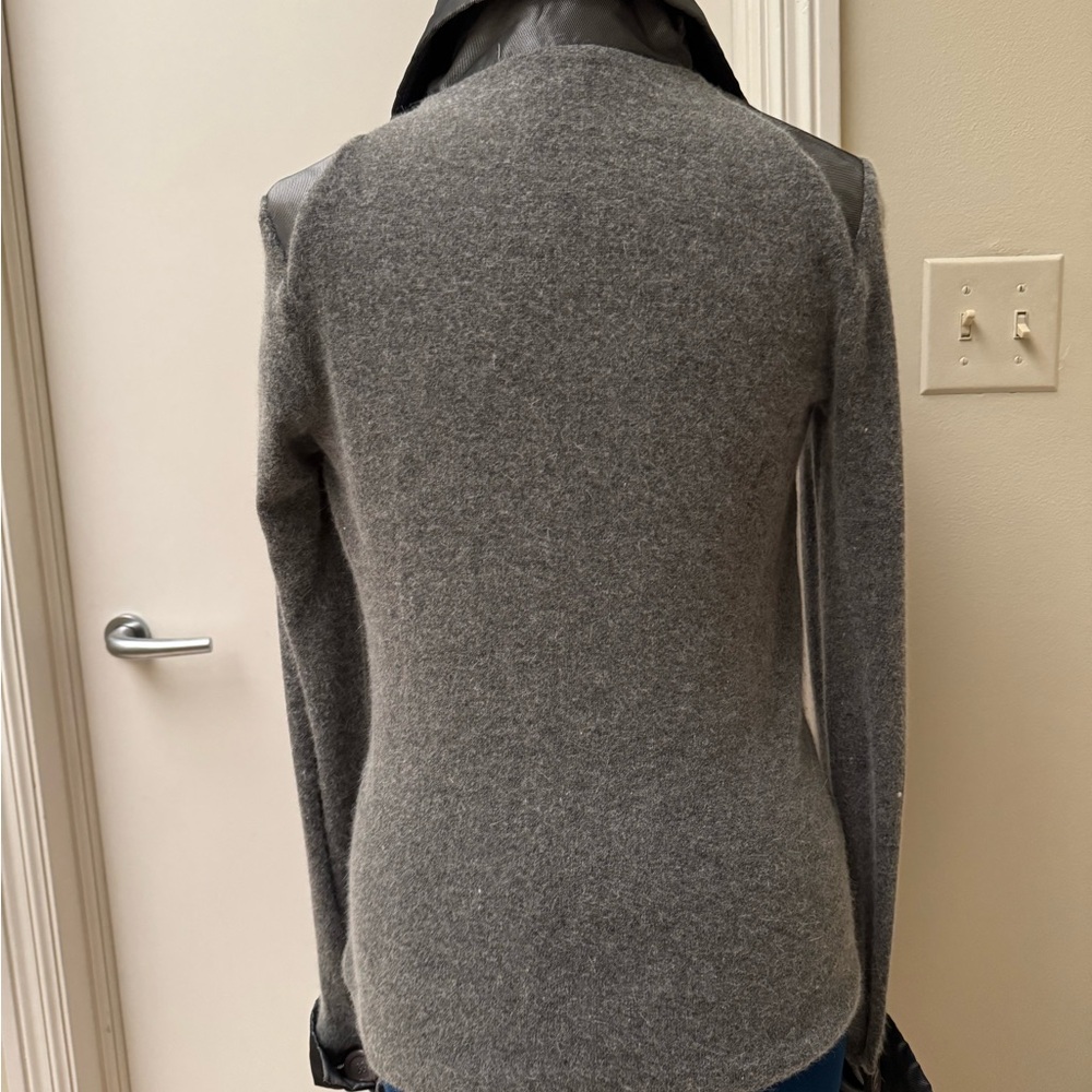 Chic Black And Gray Button Down Jacket With High … - image 3